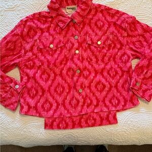Savanna Jane Pink Ikat Jean Jacket
